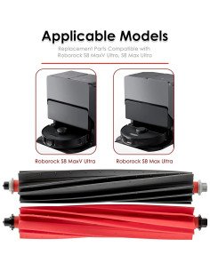 Cepillos de Rodillo S8 MaxV Ultra - 2 Piezas de Goma para Aspiradora Robot 2