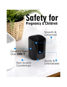 Dispensador de Tazas de Cerámica Cuadrado Viosuniu 5 oz Negro 2