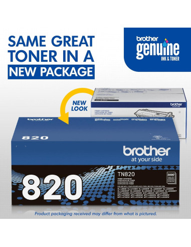 Cartucho de Tóner Brother TN-820 Negro - 3000 Páginas