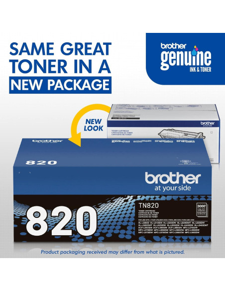 Cartucho de Tóner Brother TN-820 Negro - 3000 Páginas