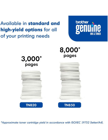 Cartucho de Tóner Brother TN-820 Negro - 3000 Páginas