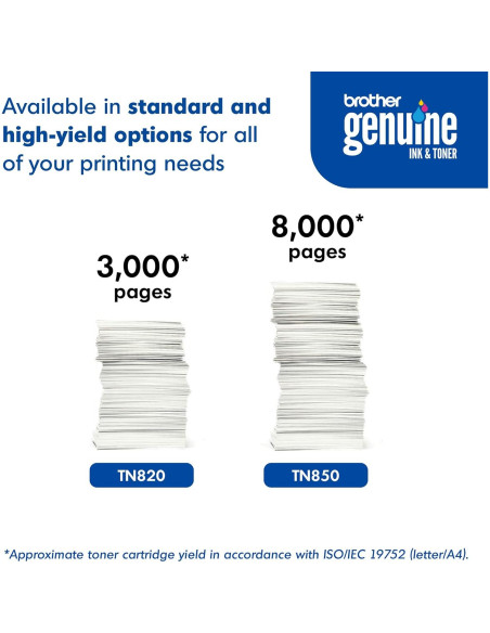 Cartucho de Tóner Brother TN-820 Negro - 3000 Páginas