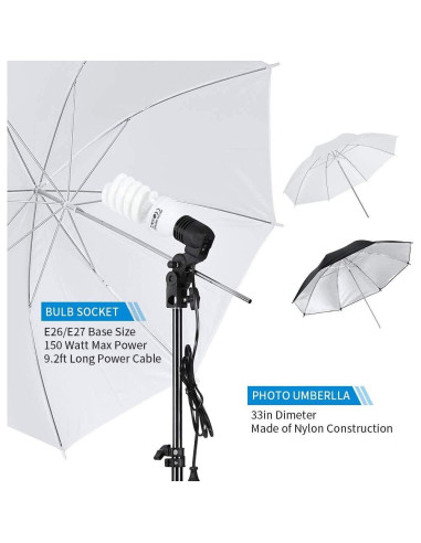 Kit de Iluminación Fotográfica Kshioe con Softbox 900W y Soporte 2x3m