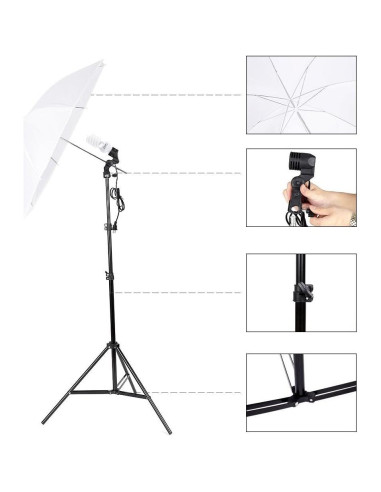 Kit de Iluminación Fotográfica Kshioe con Softbox 900W y Soporte 2x3m