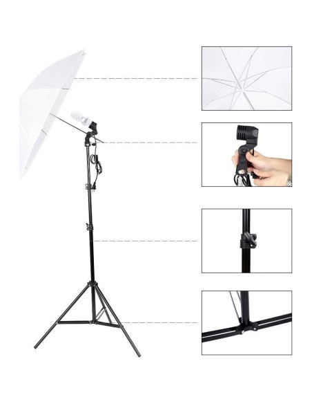 Kit de Iluminación Fotográfica Kshioe con Softbox 900W y Soporte 2x3m