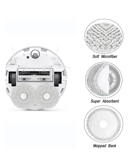 12 Almohadillas de Mopa Microfibra para Ecovacs Deebot T30s
