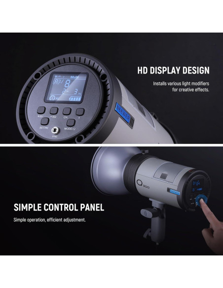 Flash Estudio NEEWER Q300 300Ws Inalámbrico 7800mAh
