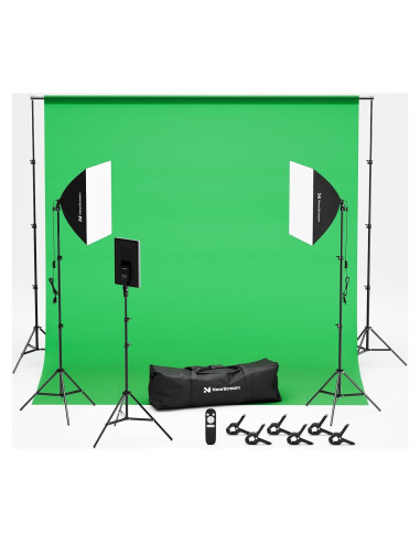 Kit de Iluminación Profesional VK40 con Fondo Verde 3x3m