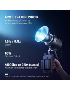 Luz de Video NEEWER MS60C RGBWW 65W 2700K-6500K 8300lux 2