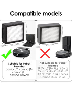 Filtro HEPA de Reemplazo FILTERIST para iRobot Roomba Combo j7/j7+/j9+ - 3 Piezas 2