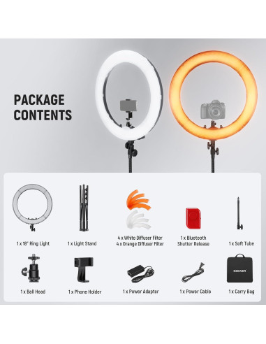 Kit de Luz de Anillo NEEWER RL-18 55W 5600K con Soporte