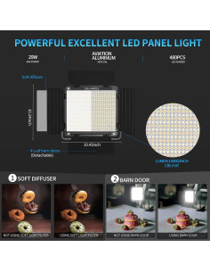 Kit de Iluminación LED GVM 480APP para Video con Control APP 2