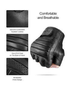 Guantes de Moto INBIKE de Piel de Cabra Transpirables XL 2