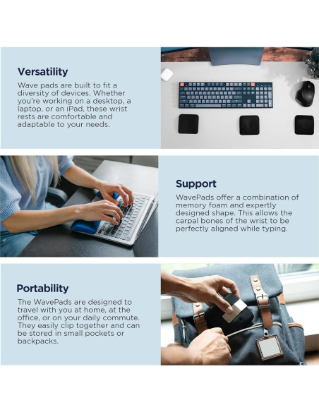 WavePads PostureUp - Soportes Ergonómicos para Muñeca - 2 Pzs