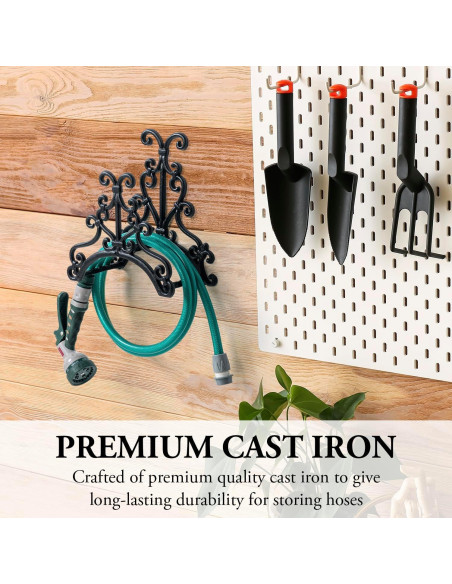 Soporte de Manguera de Jardín MyGift Montado en Pared Hierro Fundido