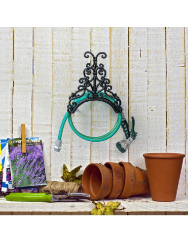 Soporte de Manguera de Jardín MyGift Montado en Pared Hierro Fundido