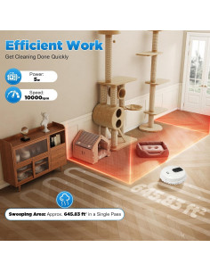 Robot fregador automático DUIBAII 25cm, limpieza húmeda y seca 2