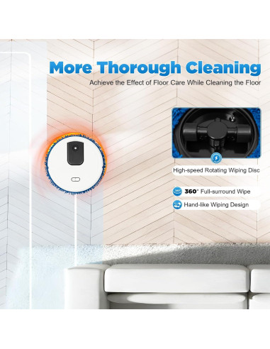 Robot fregador automático DUIBAII 25cm, limpieza húmeda y seca