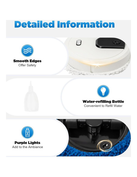 Robot fregador automático DUIBAII 25cm, limpieza húmeda y seca