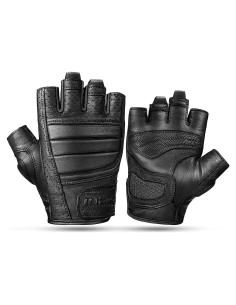 Guantes de Moto INBIKE de Piel Cabra Sin Dedos Negros