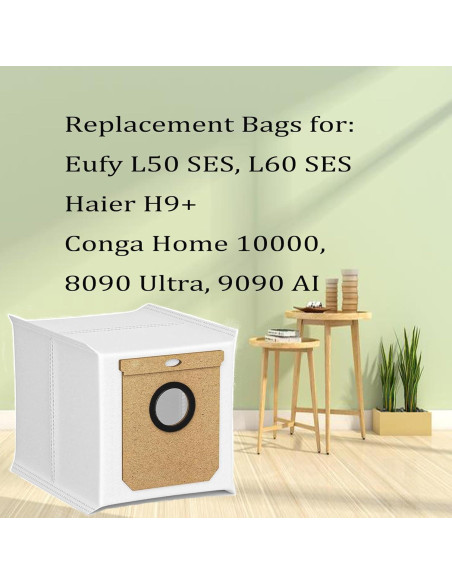 Paquete de 8 Bolsas de Repuesto HsvrySa para Aspiradora Eufy L50 L60 Paquete de 8 Bolsas de Repuesto HsvrySa para Aspiradora Eufy L50 L60
