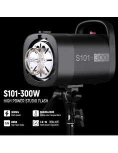 Flash Estroboscópico NEEWER S101-300W 300Ws 5600K para Estudio 2