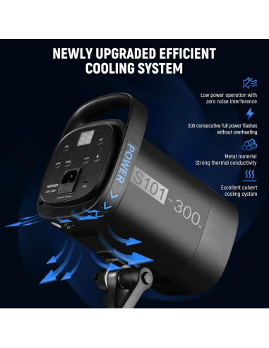 Flash Estroboscópico NEEWER S101-300W 300Ws 5600K para Estudio