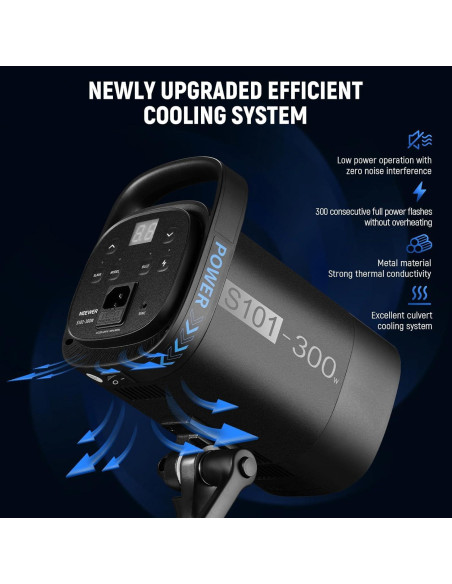 Flash Estroboscópico NEEWER S101-300W 300Ws 5600K para Estudio