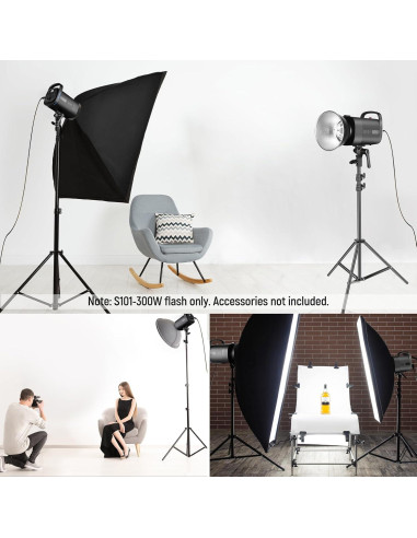 Flash Estroboscópico NEEWER S101-300W 300Ws 5600K para Estudio