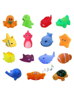 Juguetes de baño UMBWORLD 15 Piezas Animales Marinos