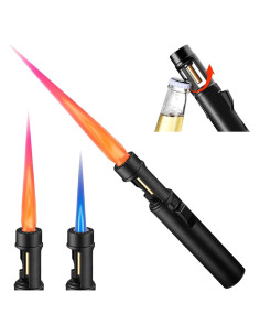 Encendedor de Antorcha ELCELC Recargable Butano Negro 18cm