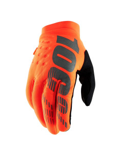 Guantes de Motocross 100% BRISKER Naranja Fluo Térmicos