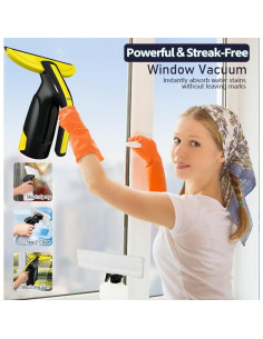 Aspiradora de Ventanas Inalámbrica Kiato 2200mAh 200ml Amarillo 2