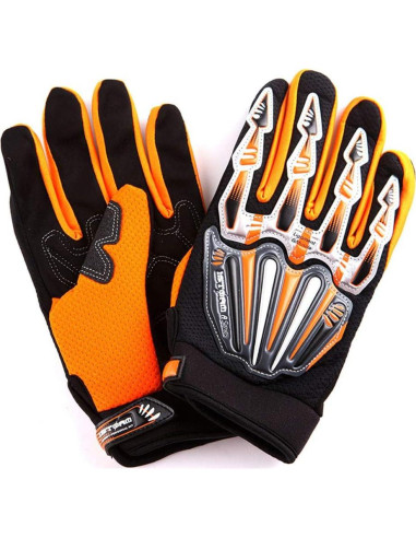 Guantes de Ciclismo WOW MXA008 Naranja Talla S Ajustables