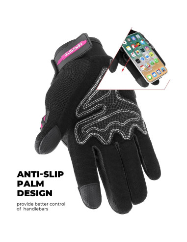 Guantes de Motocicleta KEMIMOTO XL Rosa Transpirables