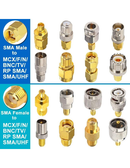 Juego de Adaptadores SMA 16PCS X~wind Conectores Coaxiales