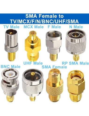 Juego de Adaptadores SMA 16PCS X~wind Conectores Coaxiales