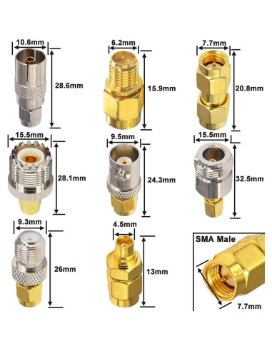 Juego de Adaptadores SMA 16PCS X~wind Conectores Coaxiales