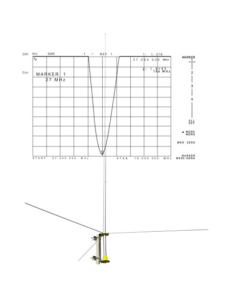 Antena CB HYS 27MHz 3.5dBi Aluminio Omni-Direccional