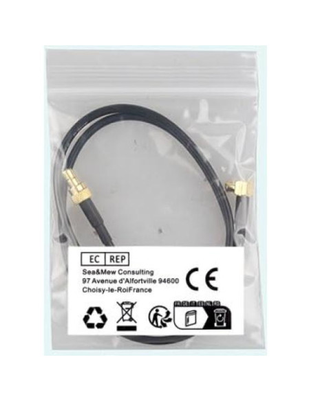 Cable Aéreo DAB MCX a SMB 50cm RG174 Futheda