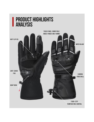 Guantes calefaccionados Grapelet 2024 USB impermeables M