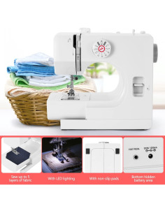 Máquina de Coser BUXFMHT 725 Portátil 12 Puntadas Doble Velocidad 2