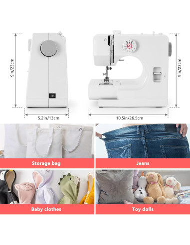 Máquina de Coser BUXFMHT 725 Portátil 12 Puntadas Doble Velocidad