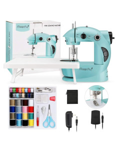 Máquina de Coser Portátil Magicfly Mini Doble Velocidad Azul