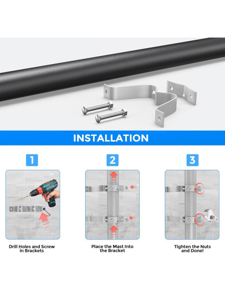 Soporte de Pared para Antena de TV Levendor - 2 Piezas Ajustable