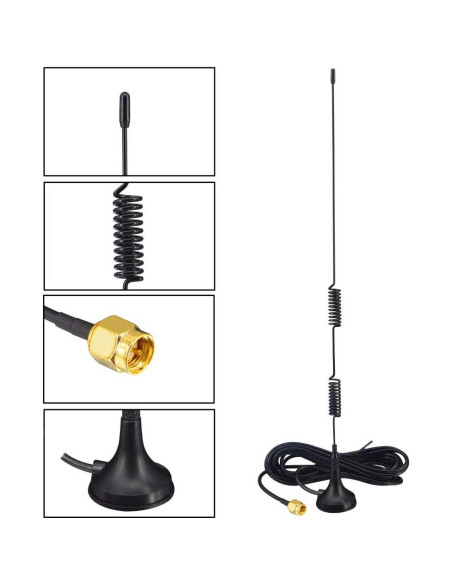 Antena 6dBi Kaunosta 1090MHz SMA Macho 1.5M Base Magnética