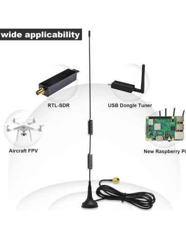 Antena 6dBi Kaunosta 1090MHz SMA Macho 1.5M Base Magnética