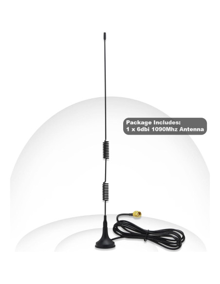 Antena 6dBi Kaunosta 1090MHz SMA Macho 1.5M Base Magnética