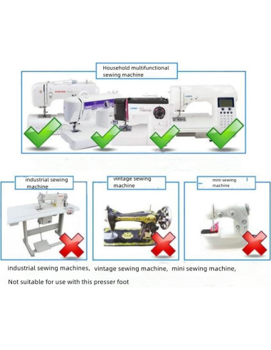 Pie de Cremallera Profesional Chinshwehaw para Máquinas de Coser
