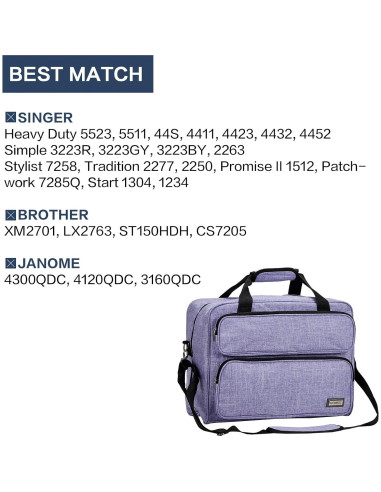 Funda para Máquina de Coser HOMEST Tote Universal Púrpura